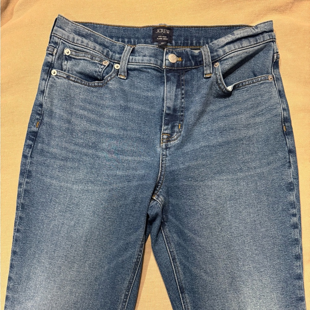 J.Crew - Women’s- Mid-Rise Flare Crop Jeans Denim Blue - Fall 2025 - Size 29